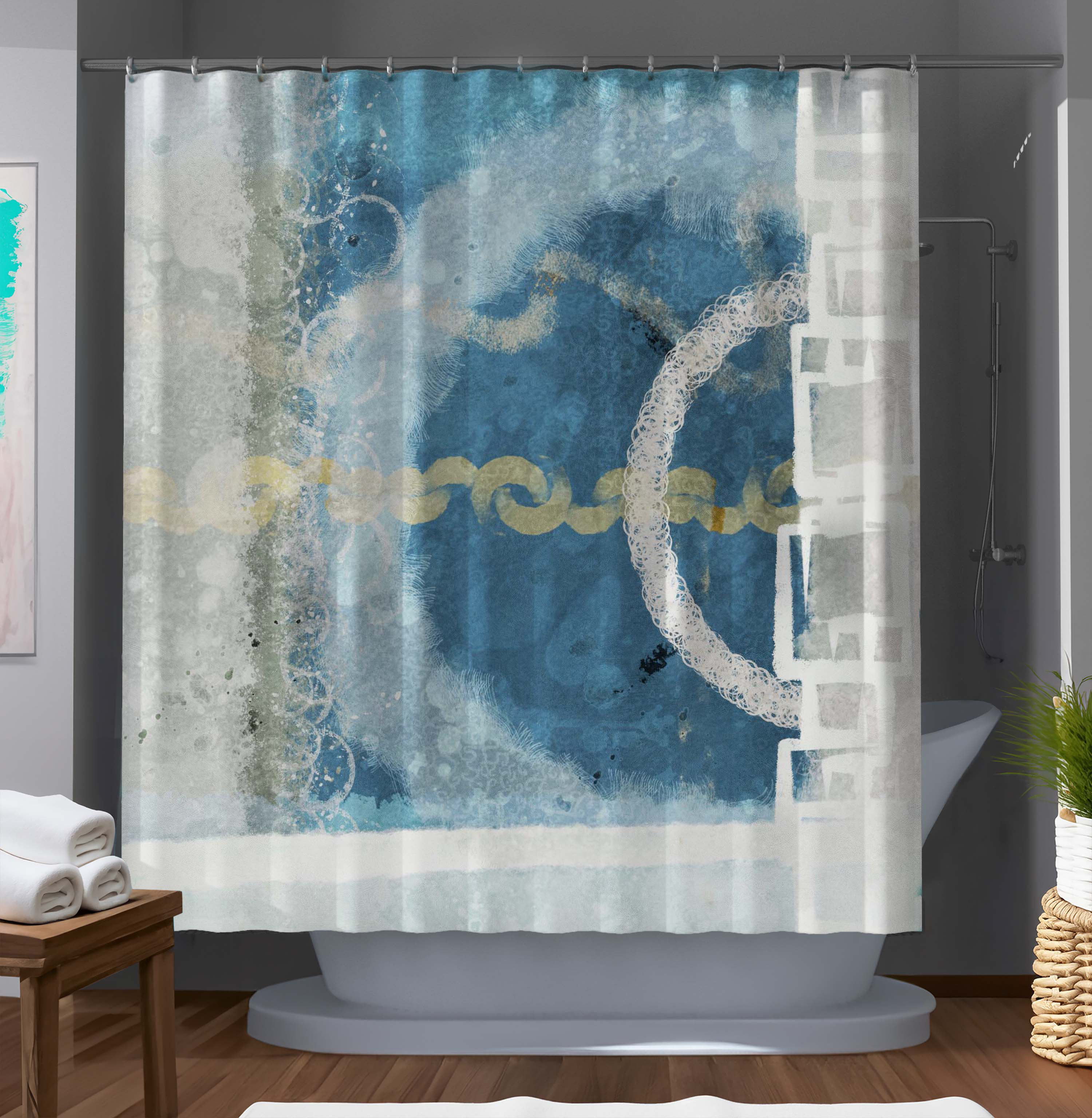 LeRoi Products Abstract Shower Curtain | Wayfair