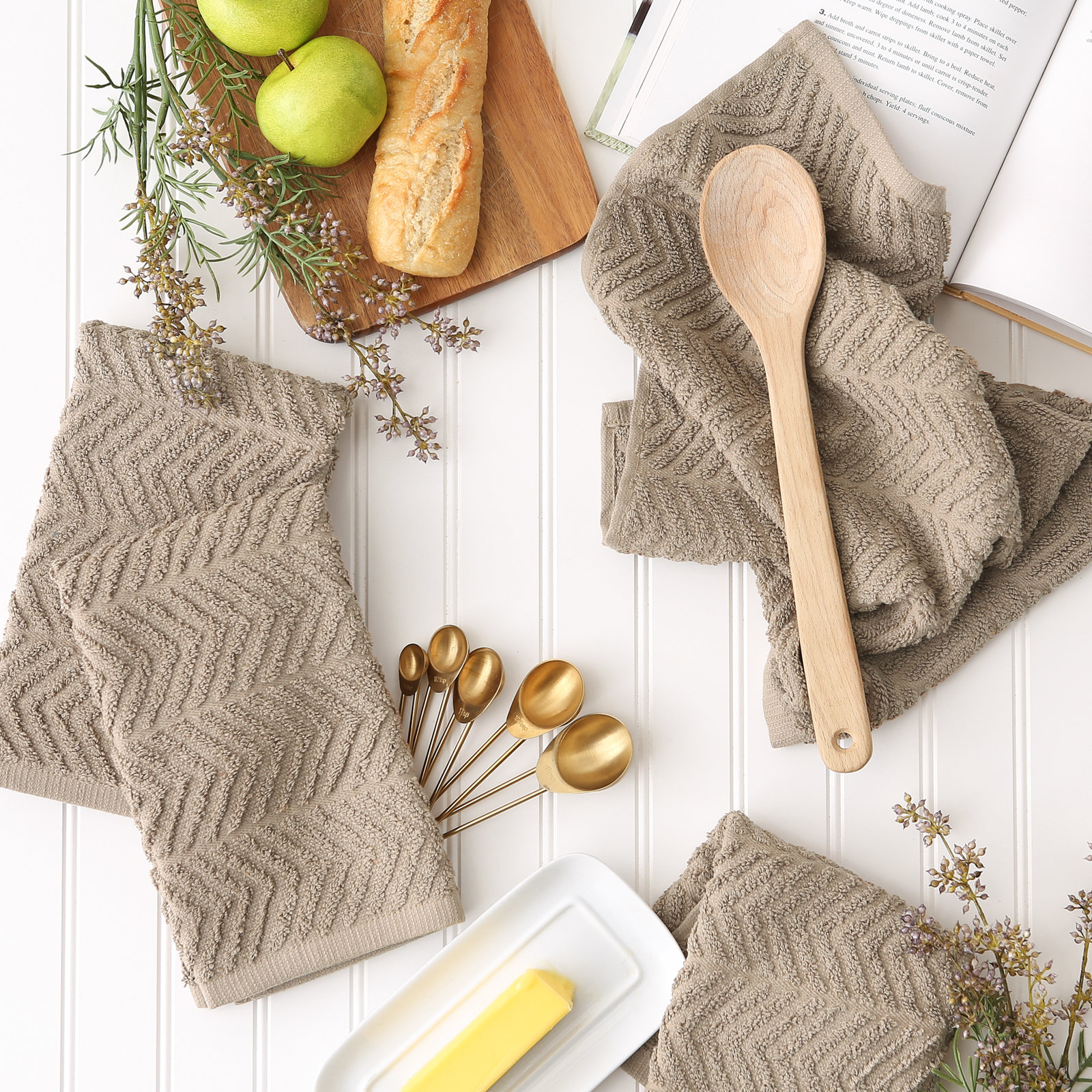Cotton Dish Cloth Kitchen Towel, Stone