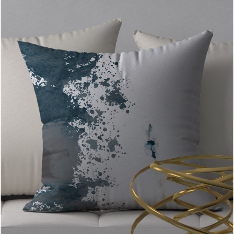 Abstract Throw Pillow, 18" H x 18" W