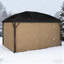 Hgazebo avec rideaux, pavillon avec toit en acier de 164,5 po x l 116,25 po x 110,25 po