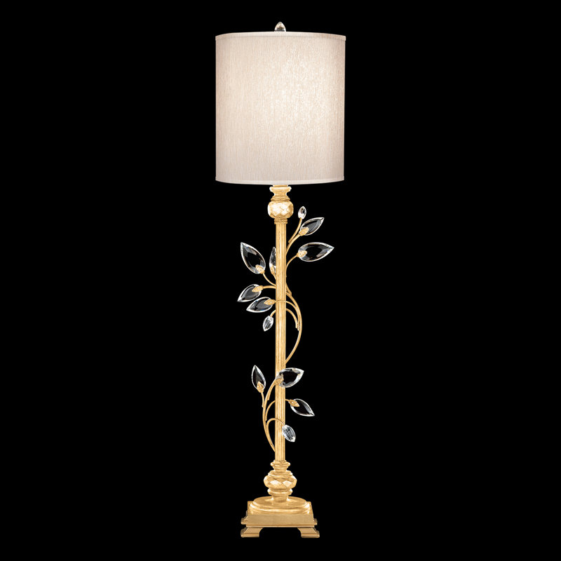 Crystal Buffet Table Lamp, Gold , Beige