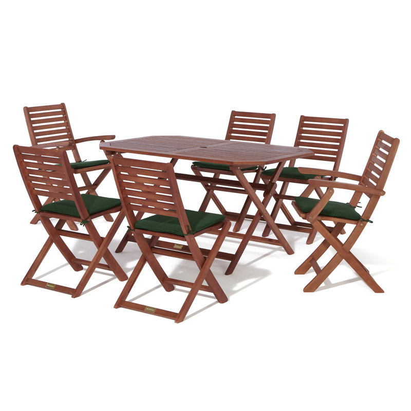 Rowlinson Plumley Dining Set with Cushions, Green