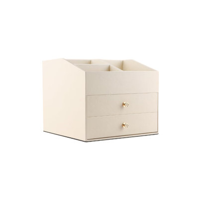Faux Leather Compartment Makeup Organiser