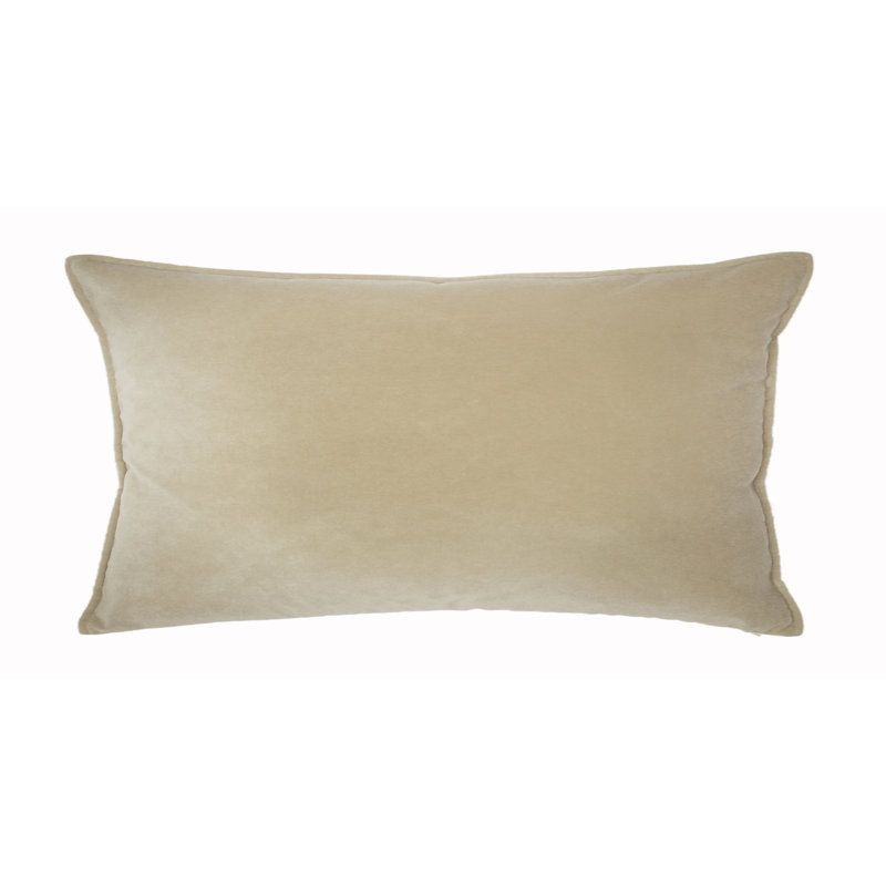 Franklin Washable Velvet Square Pillow Cover & Insert , Gobi, 12"H x 26"W