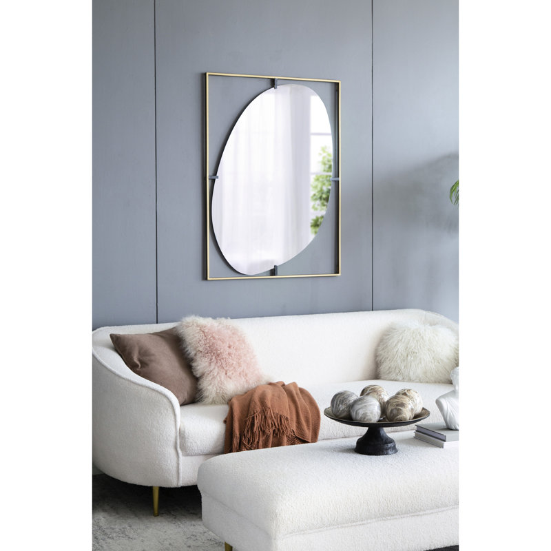 Miroir coquelicot 30x1x40 "en métal doré