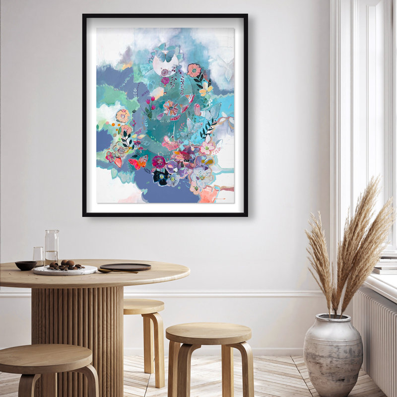 Oliver Gal Michaela Nessim - Moon Dance Abstract - Luxury Shadowbox Framed Wall Art, 46.5" H x 37.5" W, Black