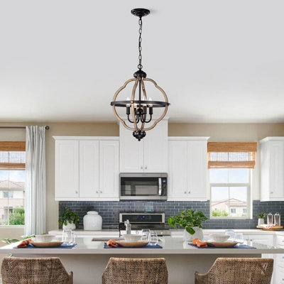 Tiverton 4 - Light Dimmable Lantern Geometric Chandelier