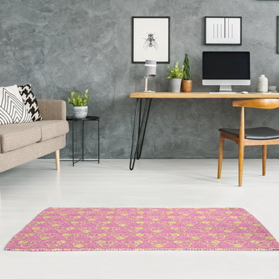 Tapis rose / jaune Circles and Waves