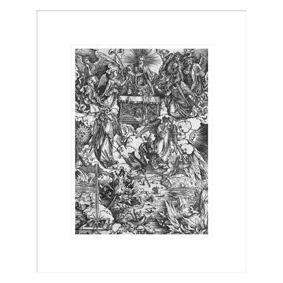 Scene from the Apocalypse The Opening of the Seventh Seal The Seven Angels with the trumpets Latin edition by Albrecht Dürer -Framed Giclee Print