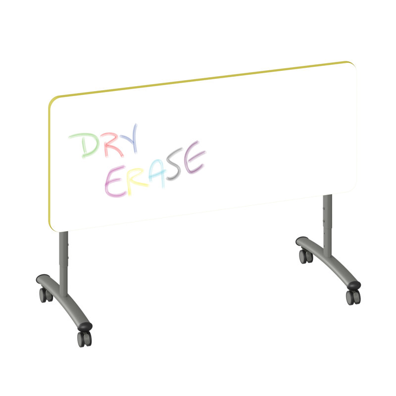 Table rabattable Premium Premium, H 38 po x L 60 po x l 30 po, Blanc / jaune