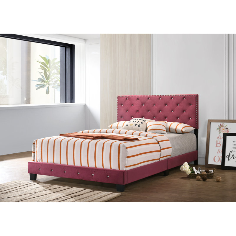 Anjelo Upholstered Standard Bed, King, Cherry