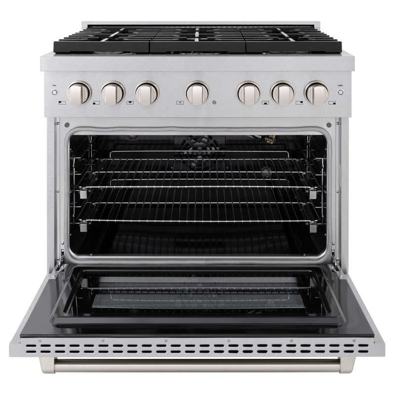 ZLINE 36 in. 6 Burner Gas Range in DuraSnow®, Stainless Steel