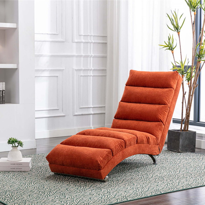Chaise longue en lin, Orange