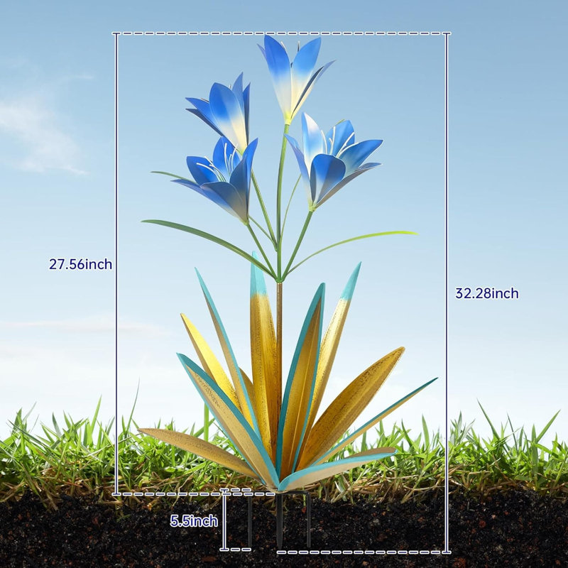 Metal Garden Statue, Blue