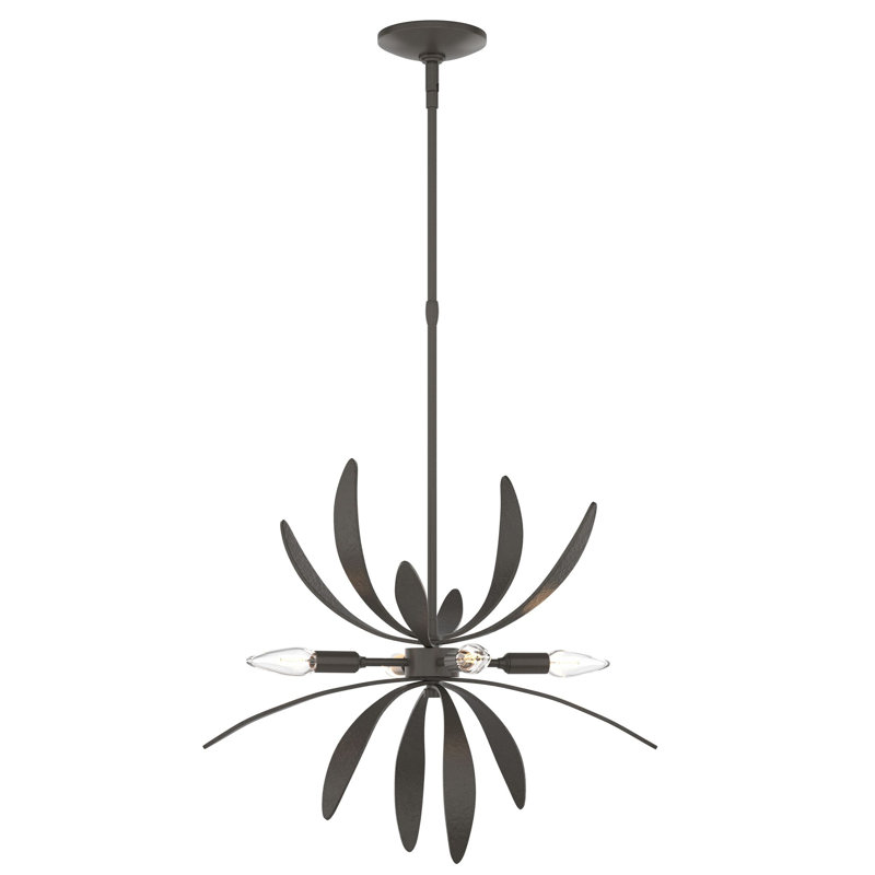 Lustre spoutnik 4 lumières Dahlia, Fumée foncée