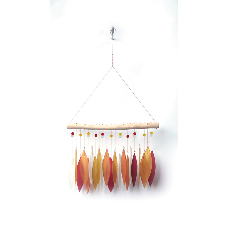 Carillon en verre Shelah, H 21 po x l 11,5 po x P 0,75 po, Tequila Sunrise