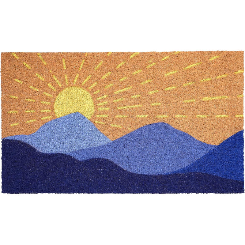 Paillasson 17 po x 29 po brun et jaune Mountain Sunrise
