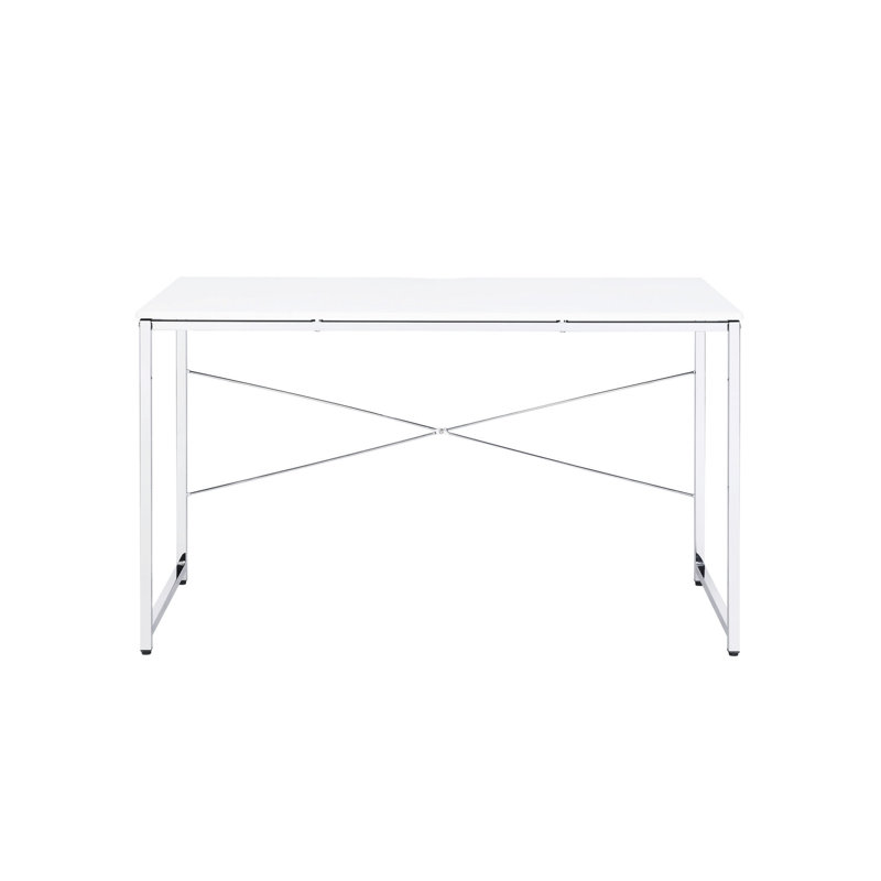 Table d'écriture blanche en métal Profondeur de l'emballage et surface de placage Bureau 47 po de largeur