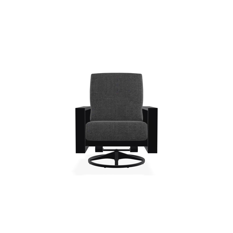 Larssen Deep Seating Cushion Swivel Rocker, Black, Cast Slate Sunbrella® Plainweave