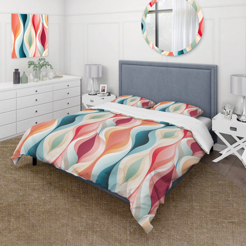 Ensemble de housse de couette à rayures Modern Zen I, Housse de couette simple + 1 taie décorative stan