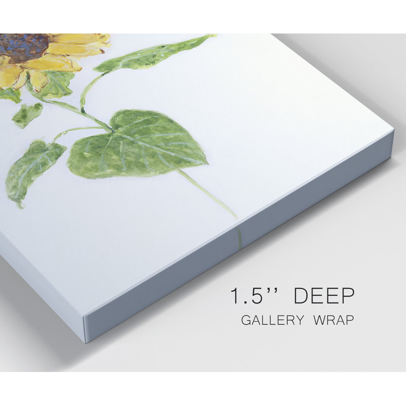 Tournesol I - ensemble de 2 reproductions d'art, H 12 po x l 16 po x P 1 po, Toile tendue, Pas de tapis