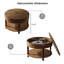 Table basse avec compartiment caché, table basse ronde avec tablette de rangement pour le salon-753806393