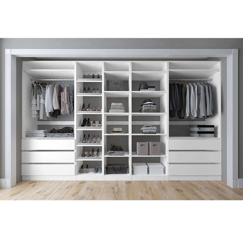 132" Closet System, White