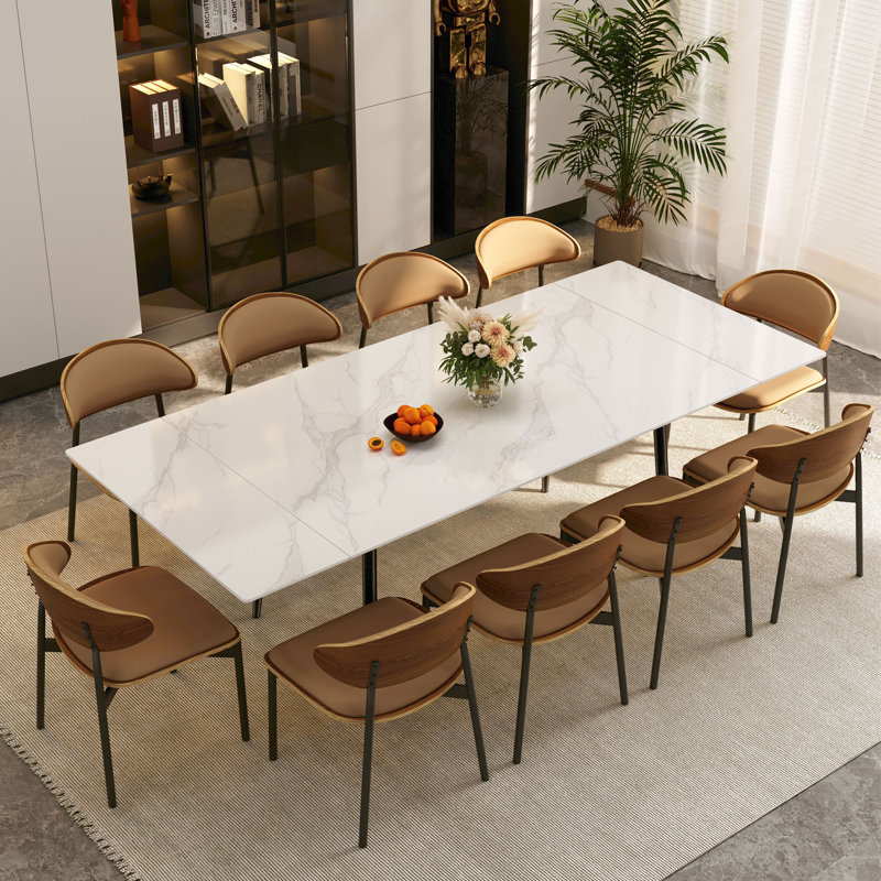 Ensemble de table et chaises Knighton, Brun, 7 pièces : table, 6 chaises