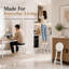 Upholstered Counter Stool with Metal Frame-1948068319