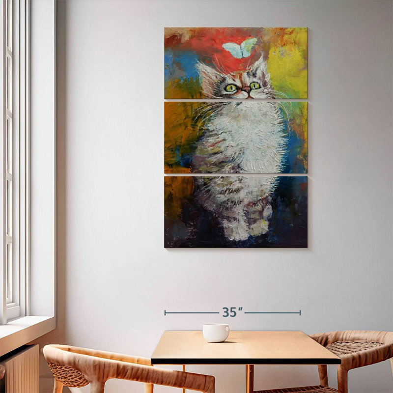 Brampt Kitten And Butterfly, 65" H x 42" W