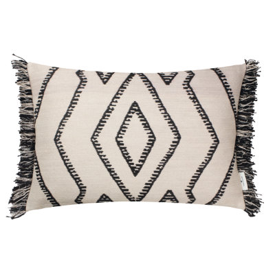 Geometric Black Rectangular Cushion Cover