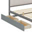 Grand lit plateforme en bois avec lit gigogne supplémentaire-771893673