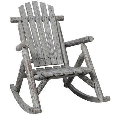 Chaise berçante en bois de sapin durable pour patio et jardin, conception ergonomique avec mouvement de balancement en douceur