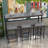 Long Dining Table Set with 3 Stools-1757151283