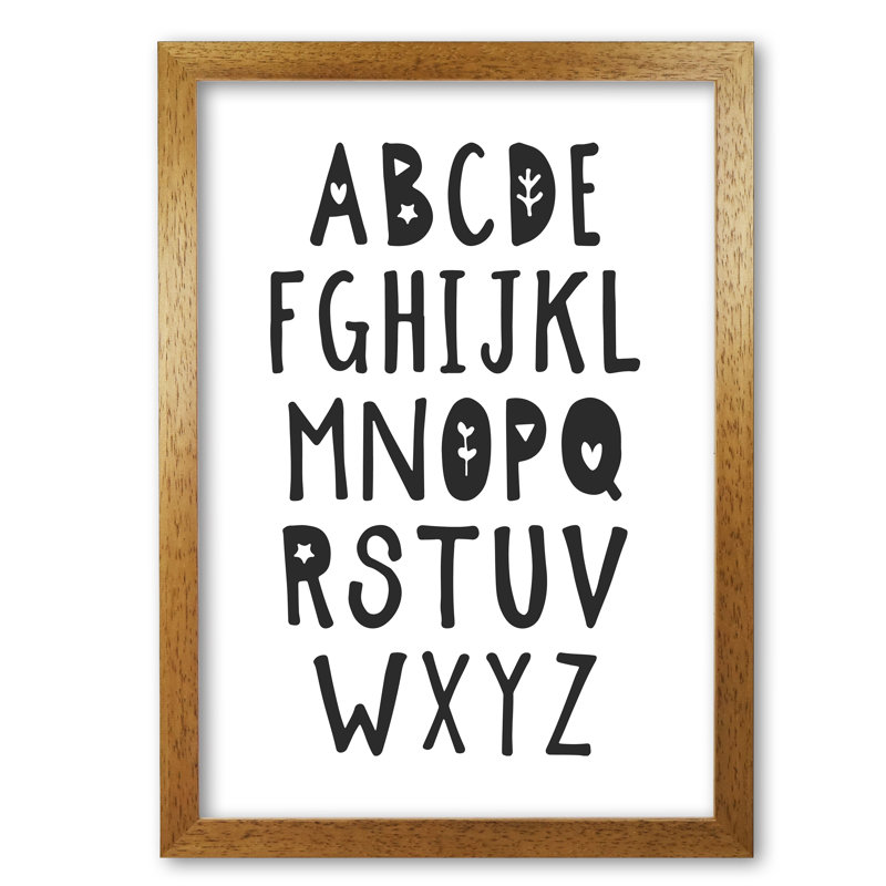 Alphabet - Painting, Honey Oak Frame, 30 cm H x 21 cm W x 5 cm D