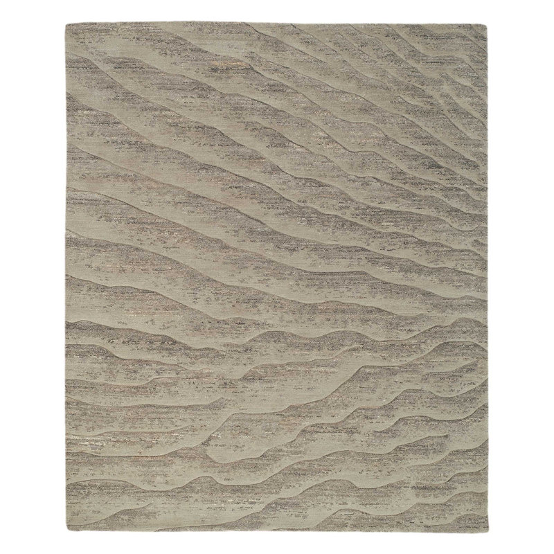 Dunes Wool Area Rug in Gray, Rectangle 3' x 5'