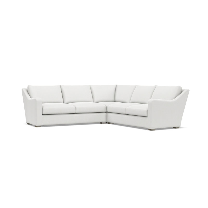 Bernhardt Ventura 3-Piece Fabric Sectional, 34.5" H x 107.5" W x 107.5" D, Symmetrical, White Polyester Blend
