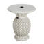 Base de parasol de table d'appoint en oxyde de magnésium blanc antique en forme d'ananas Lillian