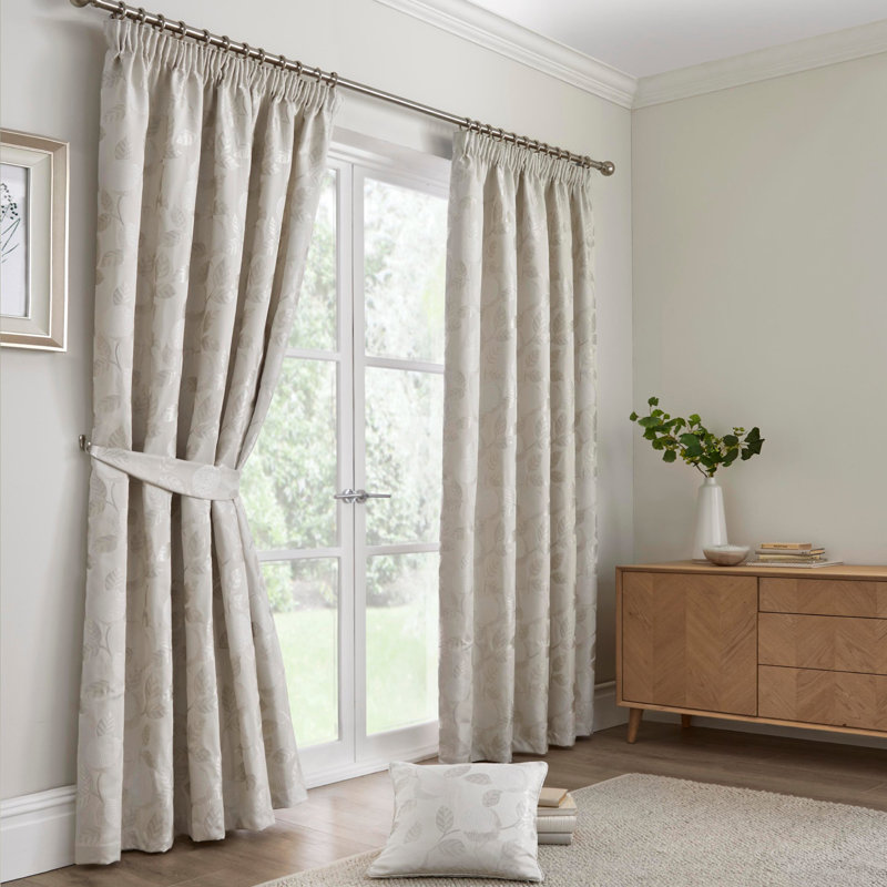 Semi Sheer Curtain Pair, Width 168 x Drop 137 cm, Natural