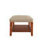 Banc en tissu beige et finition chêne