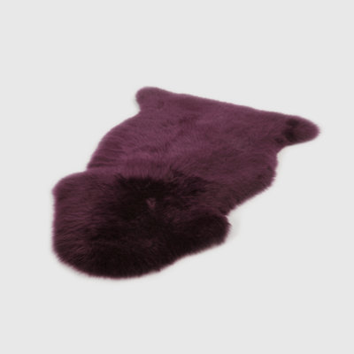 Tapis mauve en peau de mouton Lala