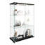 Vaisselier moderne en verre avec lumières DEL, vitrine à 2 portes et 3 tablettes, bibliothèque en verre trempé pour le salon ou la chambre à coucher, assemblage rapide-292276616