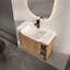 Meuble-lavabo mural 28 po avec lavabo en céramique blanche et porte à fermeture en douceur, emballage KD-559139684-559139685