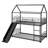 Metal Bunk Bed With Slide,Kids House Bed-1119845356