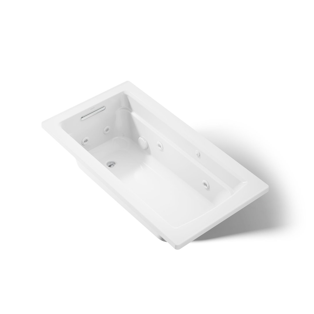 Archer 60" x 32" Drop In Whirlpool Acrylic Bathtub with Heater Kohler 