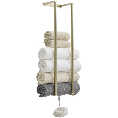 Towel Racks Towel Storage Wall Mounted Rolled Or Folded Towel Holder Large Capacity