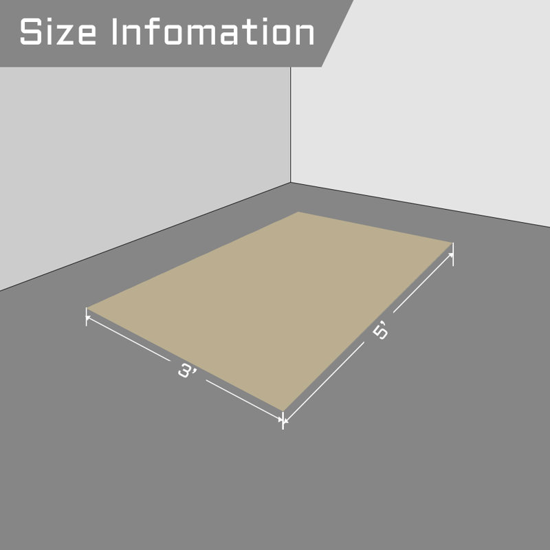 Tapis intérieur lavable Olekseij Chenille Mashine, Rectangle 3 pi x 5 pi