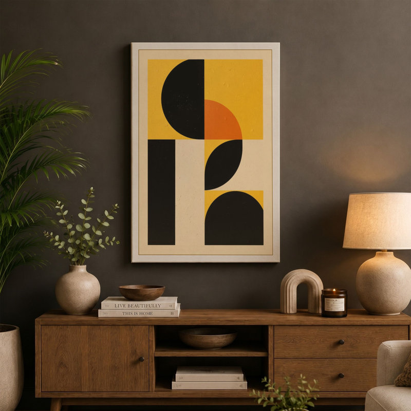 Abstract Geometry Geometric - Wrapped Canvas, 24x16 - 61.0 x 40.6 cm, White Border