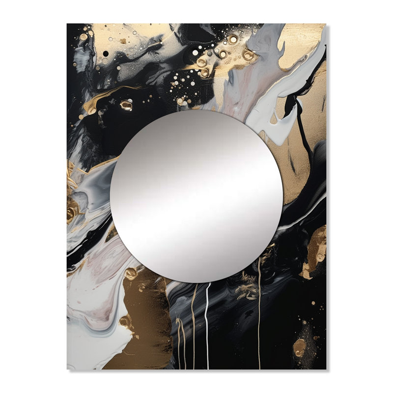 Asael dos et marbre doré Medley III - miroir mural décoratif en marbre, 32 po x 24 po