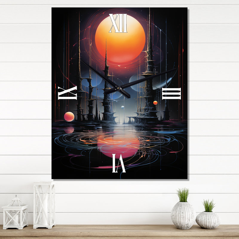 Horloge murale surdimensionnée, pleine lune, H 32 po x l 24 po x P 1 po